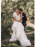 One Shoulder Ivory Tulle Fairy Wedding Dress